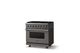 Viking® 5 Series 36" Damascus Gray Pro Style Dual Fuel (NG) Range with Polished Chrome Trim-2