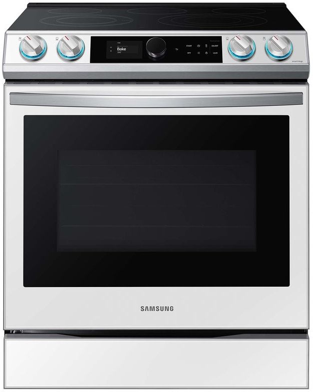 Samsung Bespoke 30" White Slide In Electric Range-0