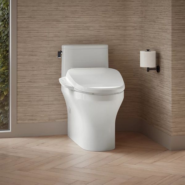 KOHLER® Spacity® White 1-Piece Hidden Cord Compact Elongated Toilet with Skirted Trapway, 1.28 Gpf-3