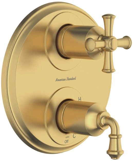 American Standard Delancey® Brushed Cool Sunrise 2-Handle Integrated Shower Diverter Trim Only-0