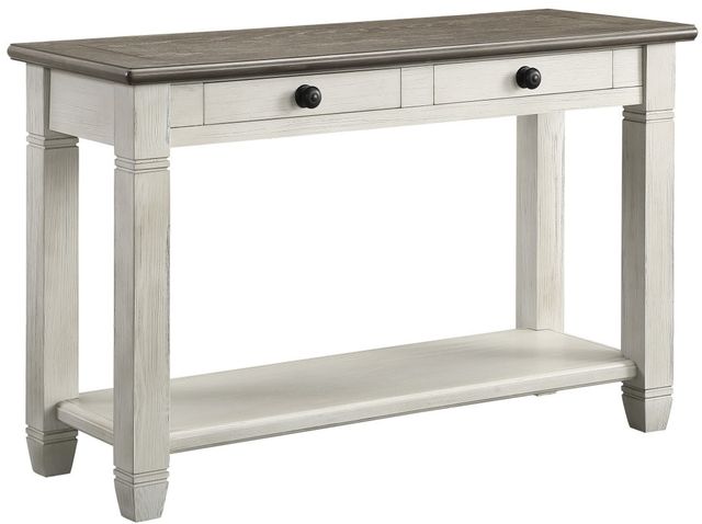 Homelegance® Granby Antique White Sofa Table with Rosy Brown Top -0