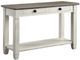 Homelegance® Granby Antique White Sofa Table with Rosy Brown Top -0