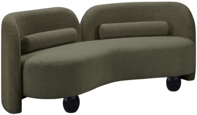 Meridian Furniture Daphne Olive Boucle Fabric Sofa-1