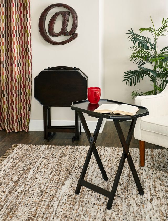 Powell® Oliver 5-Piece Espresso Tray Table Set-1