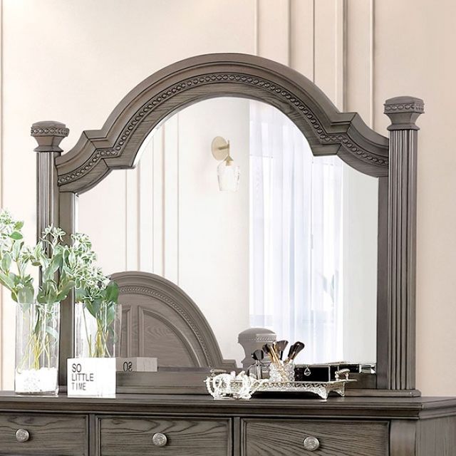 Furniture of America® Pamphilos 5-Piece Gray Queen Panel Bed Set-3
