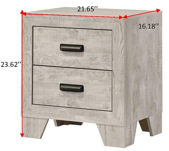 Crown Mark Millie White Nightstand-2