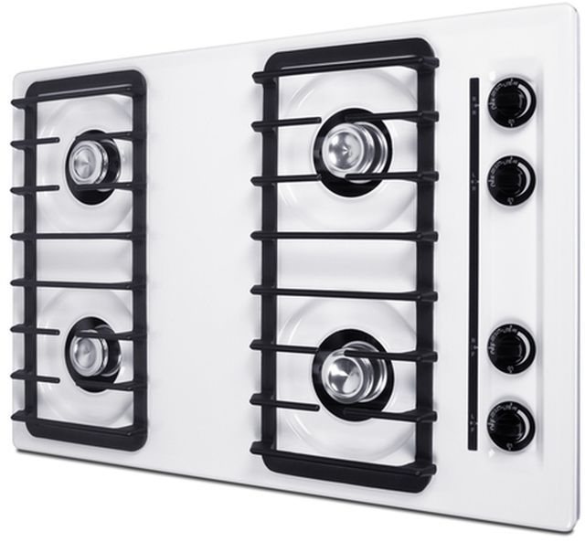 Summit® 30" White Gas Cooktop -1