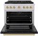 ZLINE Autograph Edition Paramount 36" Stainless Steel Pro Style Dual Fuel Range with Black Matte Door and Champagne Bronze Accents-1