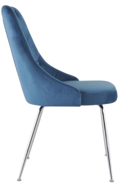 Mazin Furniture Plumeria Blue/Chrome Dining Side Chair -2