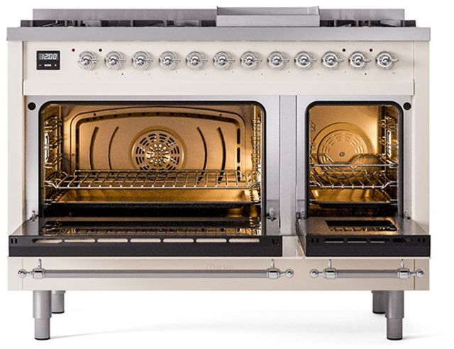 Ilve® Nostalgie II Series 48" Antique White Pro Style Dual Fuel Range-2