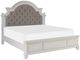 Homelegance® Baylesford Antique White/Gray Queen Upholstered Panel Bed-0