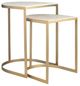 Uttermost® Lindon 2-Piece Travertine Nesting Table Set with Gold Frame-0