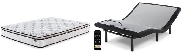 Sierra Sleep® by Ashley® Bonnell 2-Piece 10" Hybrid and Good Adjustable Base Queen Mattress Set-0