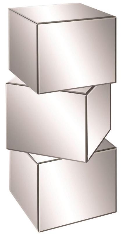 Deco Marche U Select Silver Cube Side End Pedestal Table-0