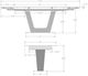 Amisco Customizable Amelia 91" Rectangular Extendable Table with 0.5" Taupe Glass Top and 2 Leaves-3