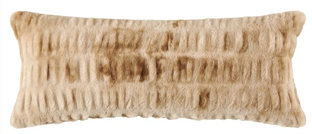 HiEnd Accents Ruched Rabbit Cream Lumbar Pillow-0