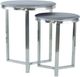 A & B Home Meeda 2-Piece Round Silver With Stainless Steel Base Nesting Tables-0