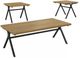 Coaster® Colmar 3-Piece Golden Oak/Gunmetal Occasional Table Set-0