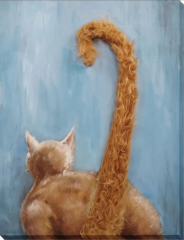 Classy Living Contemplative Whiskered Curiosity: Cat Portrait Wall Art-0