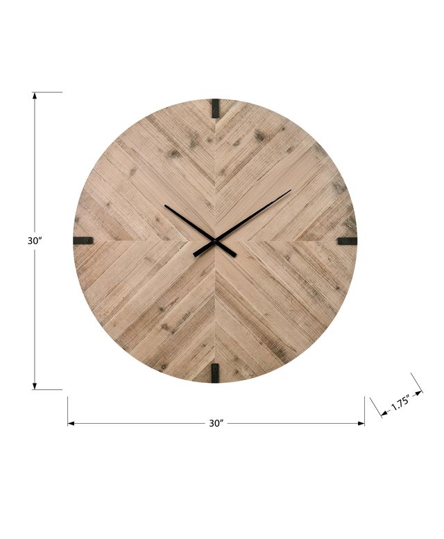 Monarch Specialties Inc. Brown 30" Wall Clock with LED Light-2