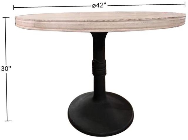 Nest Home Collections Sadie White Wash Round Counter Table with Iron Base-2