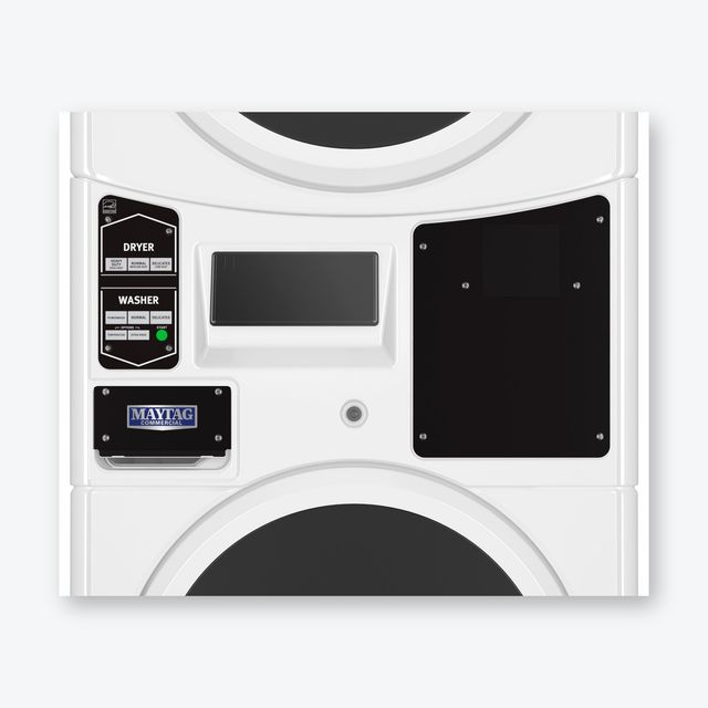 Maytag Commercial MLE22PRAZW 3.1 Cu. Ft. Washer / 6.7 Cu. Ft. Electric Dryer Combination Stack, Card-Reader-Ready, White-1