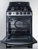 Summit® 24" Black Gas Range with Convertible Hood-3