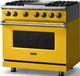 Viking® 5 Series 36" Daffodil Pro Style Dual Fuel (LP) Range with Polished Chrome Trim-3