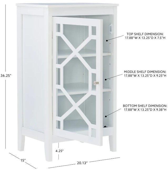 Linon Fetti White Accent Cabinet-2