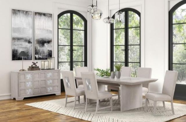 Furniture of America® Argenthart Light Gray Dining Table-1
