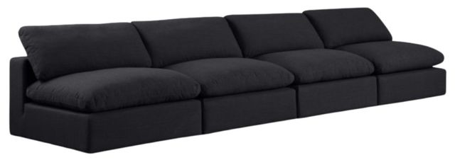 Meridian Furniture Comfy 4-Piece Black Armless Modular Sofa-0