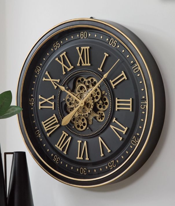 Signature Design by Ashley® Dairton Black/Gold Wall Clock-4