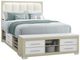 Global Furniture USA Emma Natural/White Queen Panel Bed with LED and USB-0