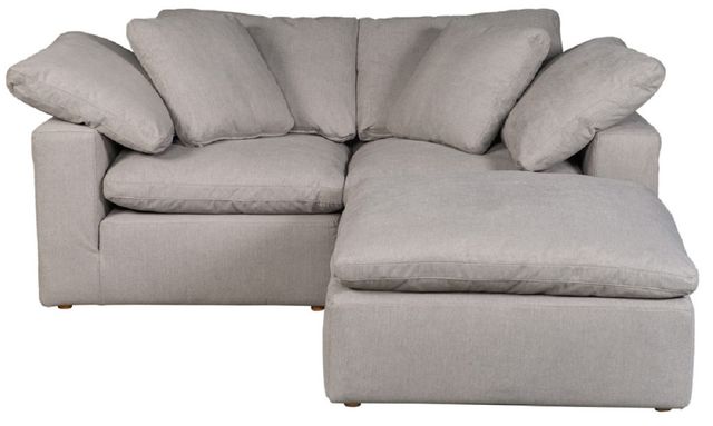 Moe's Home Collection Terra Condo Nook 3-Piece Light Grey L-Shaped Modular Sectional and Ottoman-0