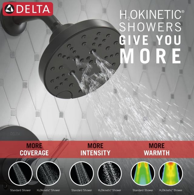 Delta Nicoli® Monitor® 14 Series H2Okinetic® Chrome/Matte Black Shower -4