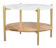 Zuo® Mina White Marble Top Coffee Table with  Gold Frame -1
