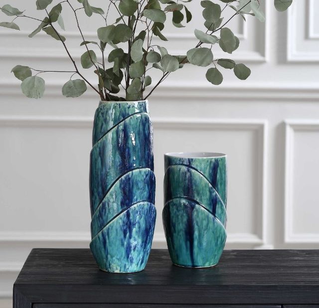 Uttermost® Tranquil Duo 2-Piece Blue/Green Vases Set-1