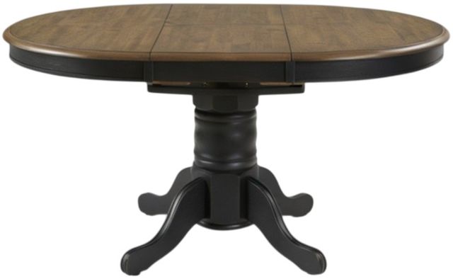 Liberty Furniture Carolina Crossing Antique Honey Pedestal Dining Table with Black Base-0