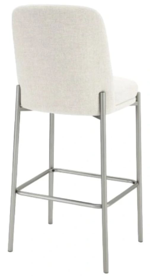 Modus Furniture Crossroads 2.0 Dion Brushed Nickel/Natural Light Upholstered Bar Stool-3