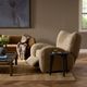 Four Hands Amelie Beige Shearling Manual Swivel Recliner-3