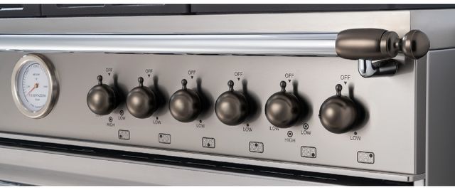 Bertazzoni Collezione Metalli Heritage Series Black Nickel Range and Hood Decor Set-0