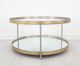 Zeugma Glass Top Coffee Table with Champagne Gold Leaf Base-1