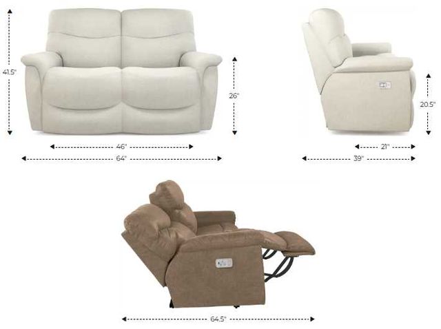 La-Z-Boy® James Oyster Power Reclining Loveseat with Headrest-2