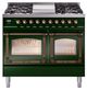 Ilve® Nostalgie II Noblesse 40'' Emerald Green Pro Style Dual Fuel Range with Burnished Trim-0