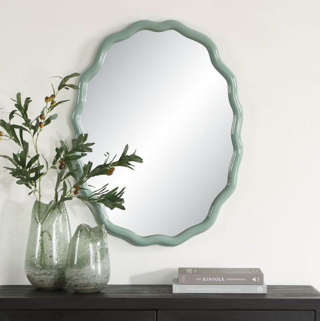 Uttermost® Isly Robin's Egg Blue Oval Mirror-1