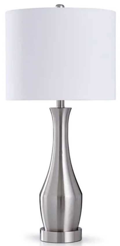 Stylecraft Brushed Steel/White Touch Table Lamp-0