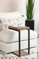 Coaster® Beck Antique Nutmeg C-Shape Snack Tables with Black Metal Frame-1