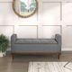 Mazin Furniture Brigitte Gray Lift Top Storage Bench-3
