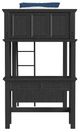 Elements International Hampton Kids Charcoal Youth Twin Loft Bed with Ladder and Desk-2