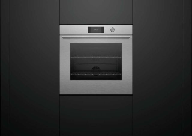 Fisher & Paykel Series 7 Contemporary 30" Brushed Silver Glass Single Electric Wall Oven with Self-Cleaning-2